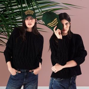 Zara Women's Black Chunky Cable Knit Oversized Sweater